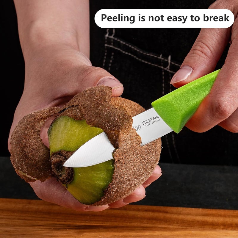 Ruffulon Paring Knife Fruit Knife Set (6 Pieces), Ultra Sharp Stainless Steel Vegetable and Fruit Knife with PP Plastic Ergonomic Handle for Cutting Fruits and Vegetables,Green - Image 5